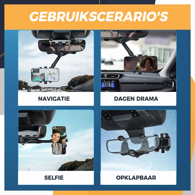 Support de téléphone auto pivotant et rétractable