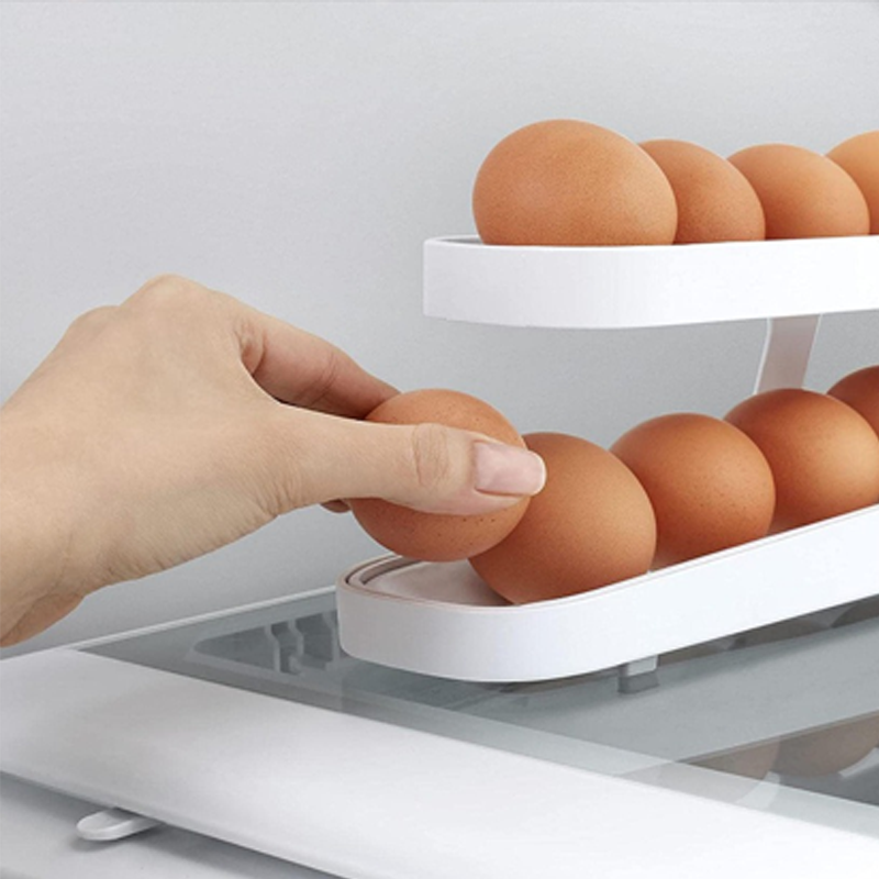 Boîte de rangement pour porte-oeufs à défilement automatique