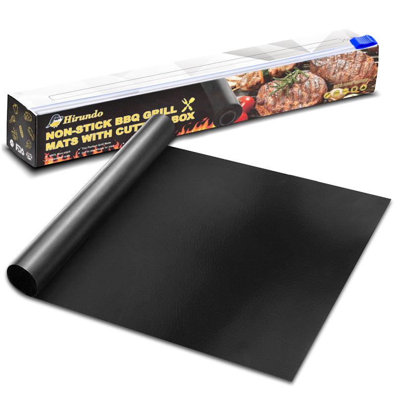 Tapis de barbecue antiadhésif avec boîte de coupe