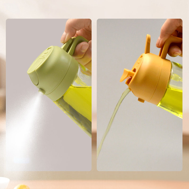 Distributeur et pulvérisateur d'huile en verre 2-en-1