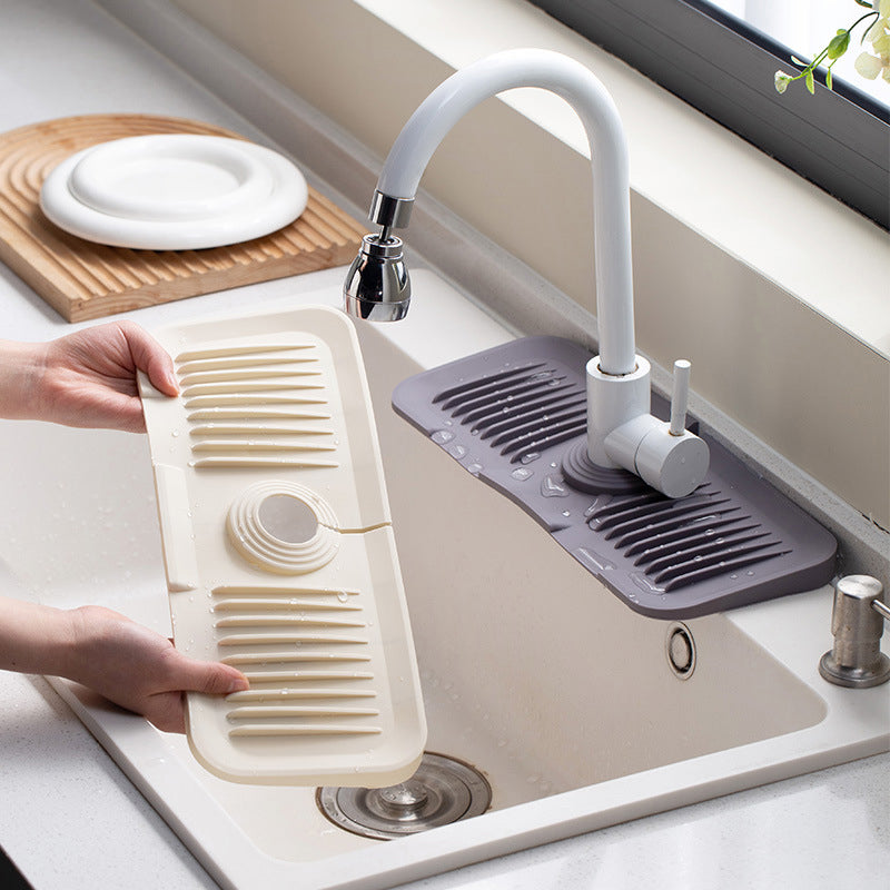 Tapis de protection en silicone pour robinet de lavabo