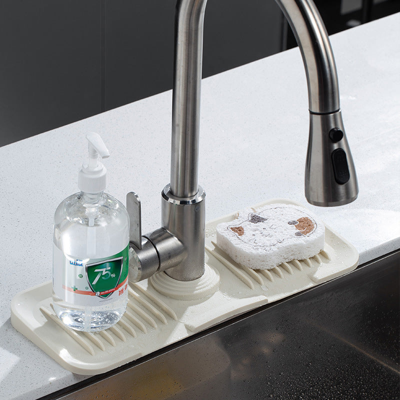 Tapis de protection en silicone pour robinet de lavabo