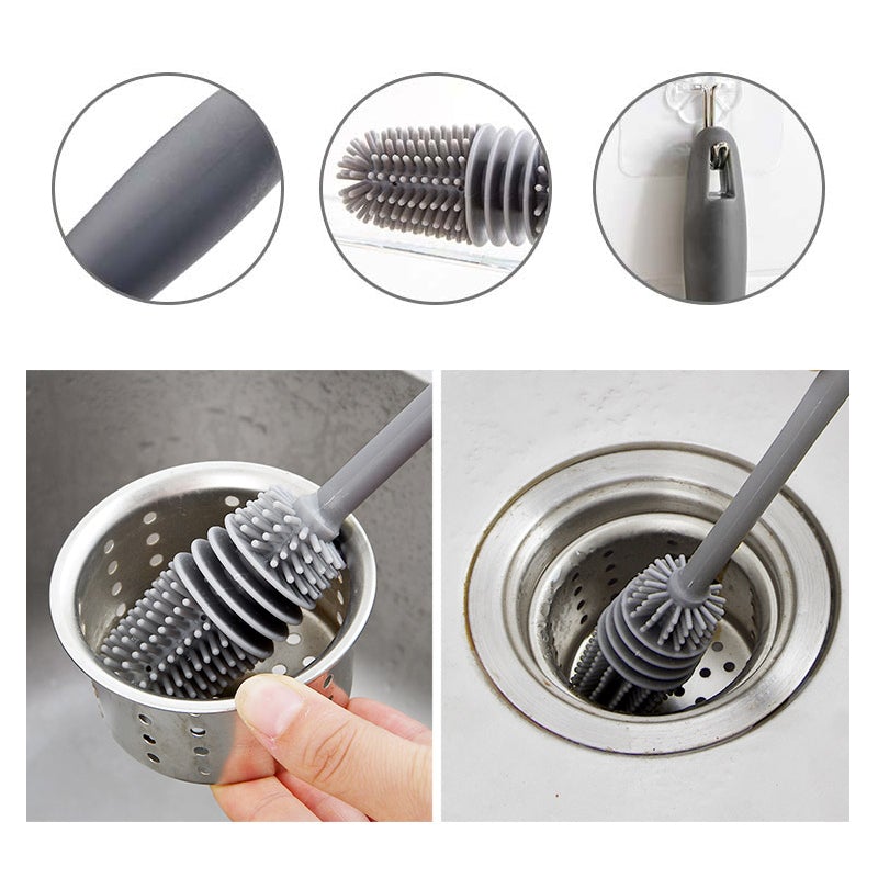 Brosse de nettoyage polyvalente pour bouteilles et tasses