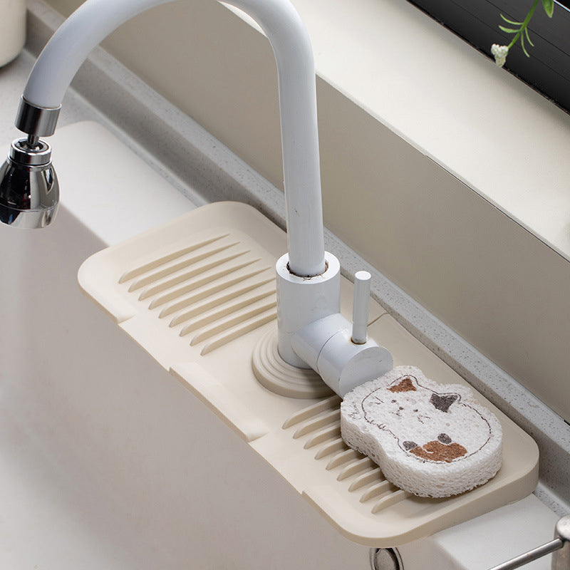 Tapis de protection en silicone pour robinet de lavabo