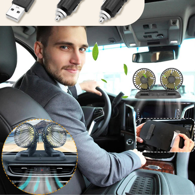 Ventilateur de circulation d'air pour voiture à double tête