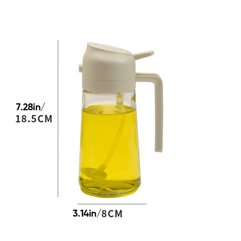 Distributeur et pulvérisateur d'huile en verre 2-en-1