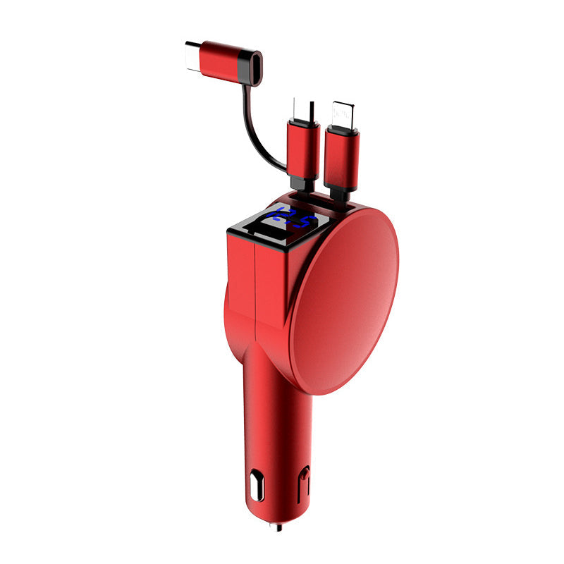 Adaptateur de charge rapide rétractable 3-en-1 pour voiture