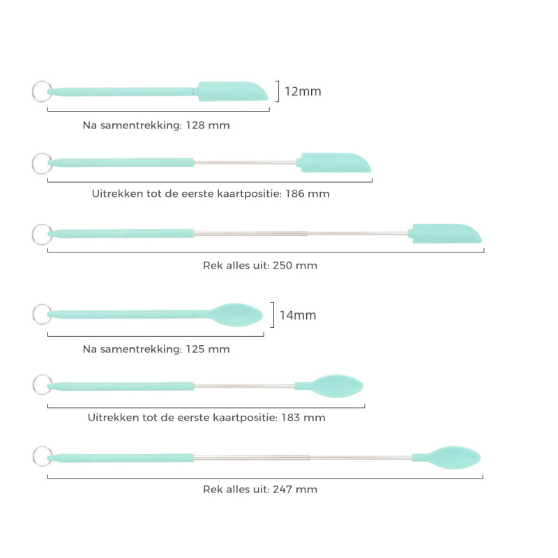 Mini spatule télescopique en silicone