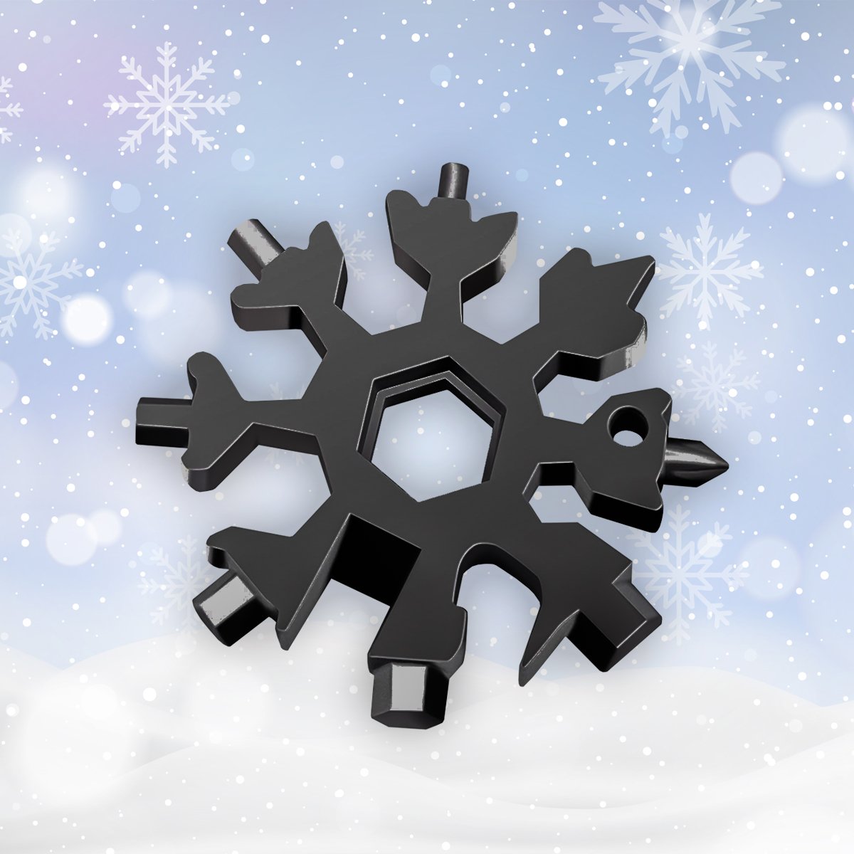 Outil multifonction en acier inoxydable 18-en-1 en forme de flocon de neige