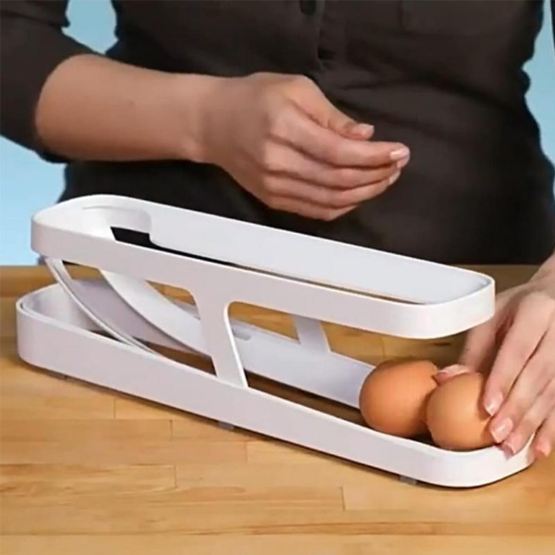 Boîte de rangement pour porte-oeufs à défilement automatique