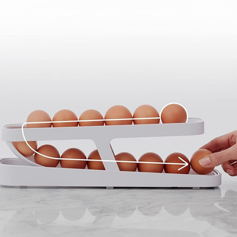 Boîte de rangement pour porte-oeufs à défilement automatique