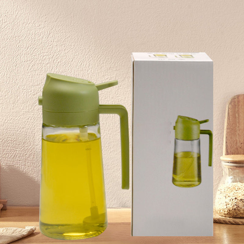 Distributeur et pulvérisateur d'huile en verre 2-en-1