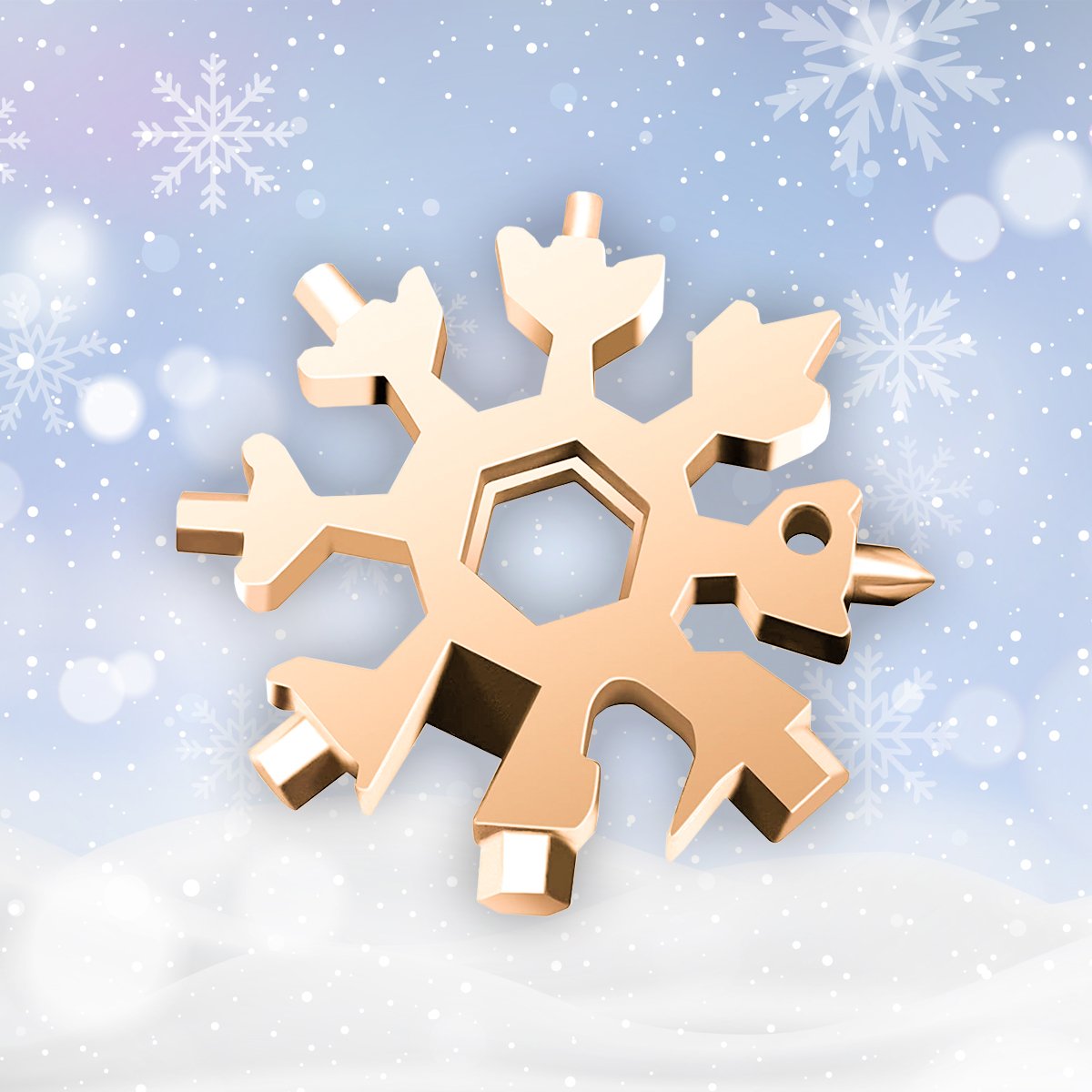 Outil multifonction en acier inoxydable 18-en-1 en forme de flocon de neige