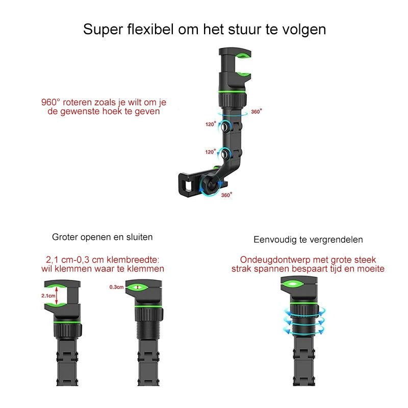 Support de téléphone multifonctionnel pour rétroviseur