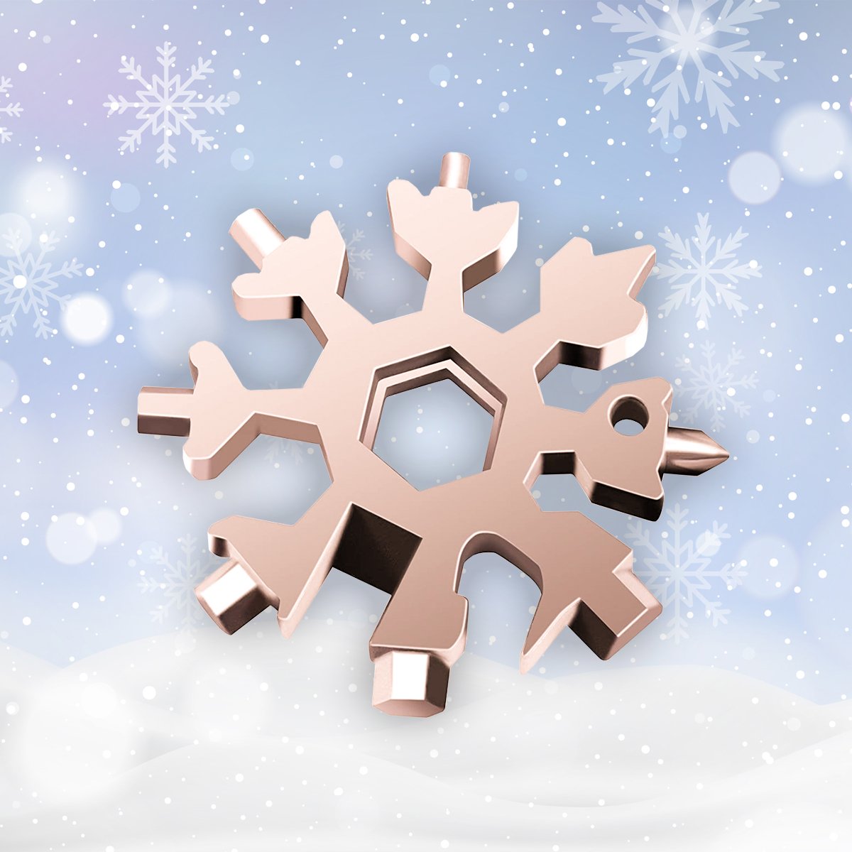 Outil multifonction en acier inoxydable 18-en-1 en forme de flocon de neige