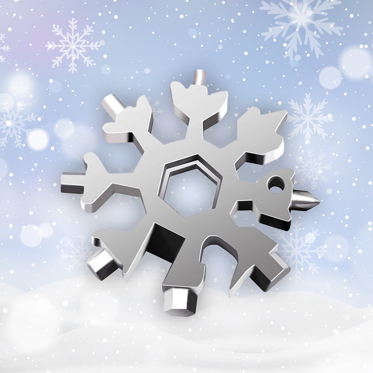Outil multifonction en acier inoxydable 18-en-1 en forme de flocon de neige