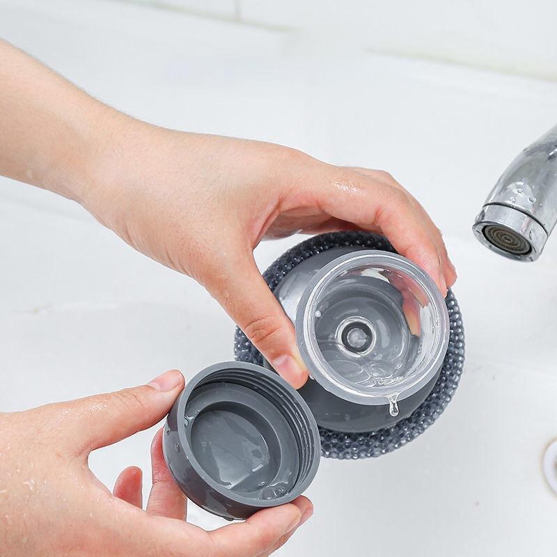 Distributeur de Savon de Cuisine avec Brosse en Palmier