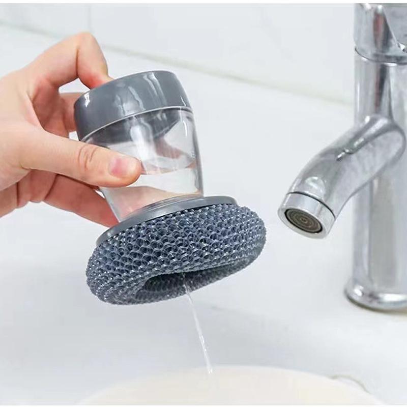 Distributeur de Savon de Cuisine avec Brosse en Palmier