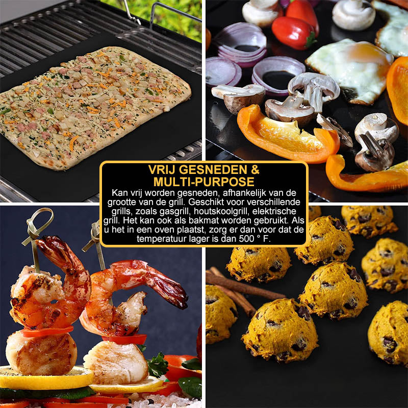 Tapis de barbecue antiadhésif avec boîte de coupe