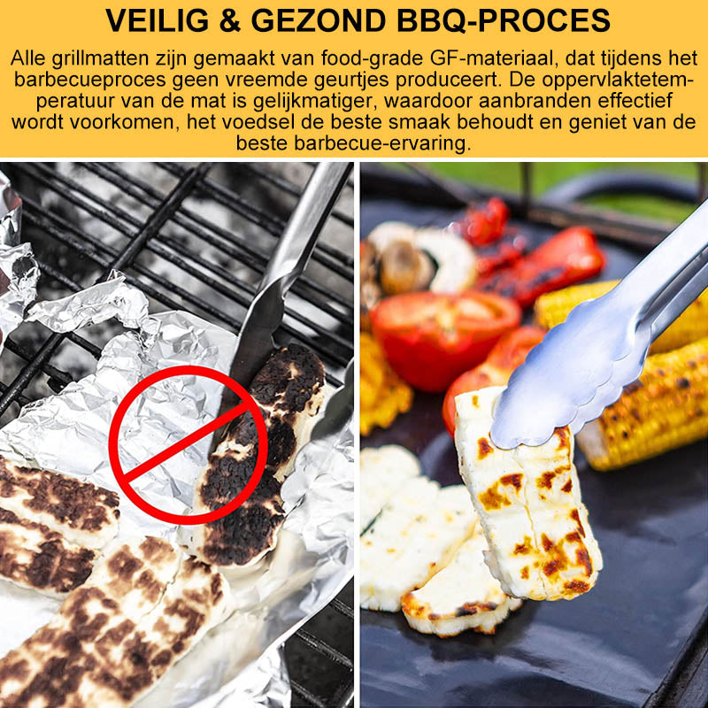 Tapis de barbecue antiadhésif avec boîte de coupe