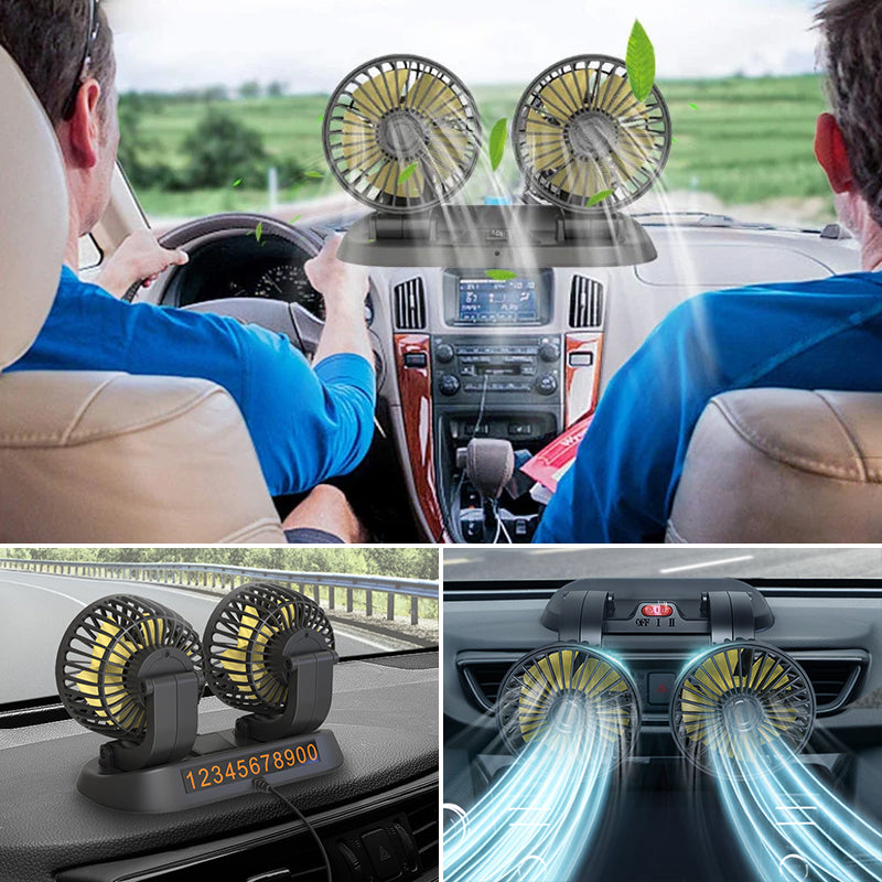 Ventilateur de circulation d'air pour voiture à double tête