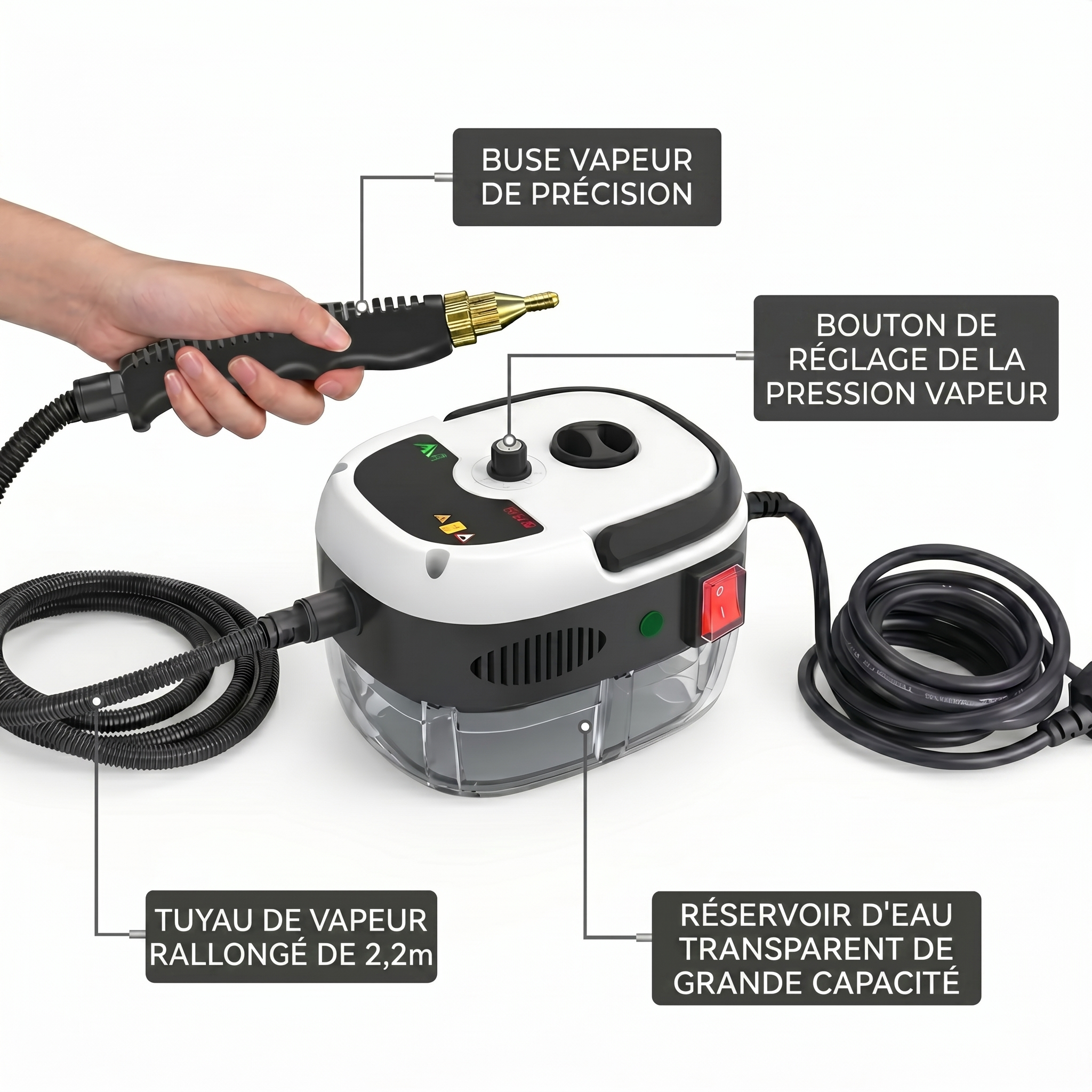 Belviro PowerSteam Nettoyeur à vapeur à main