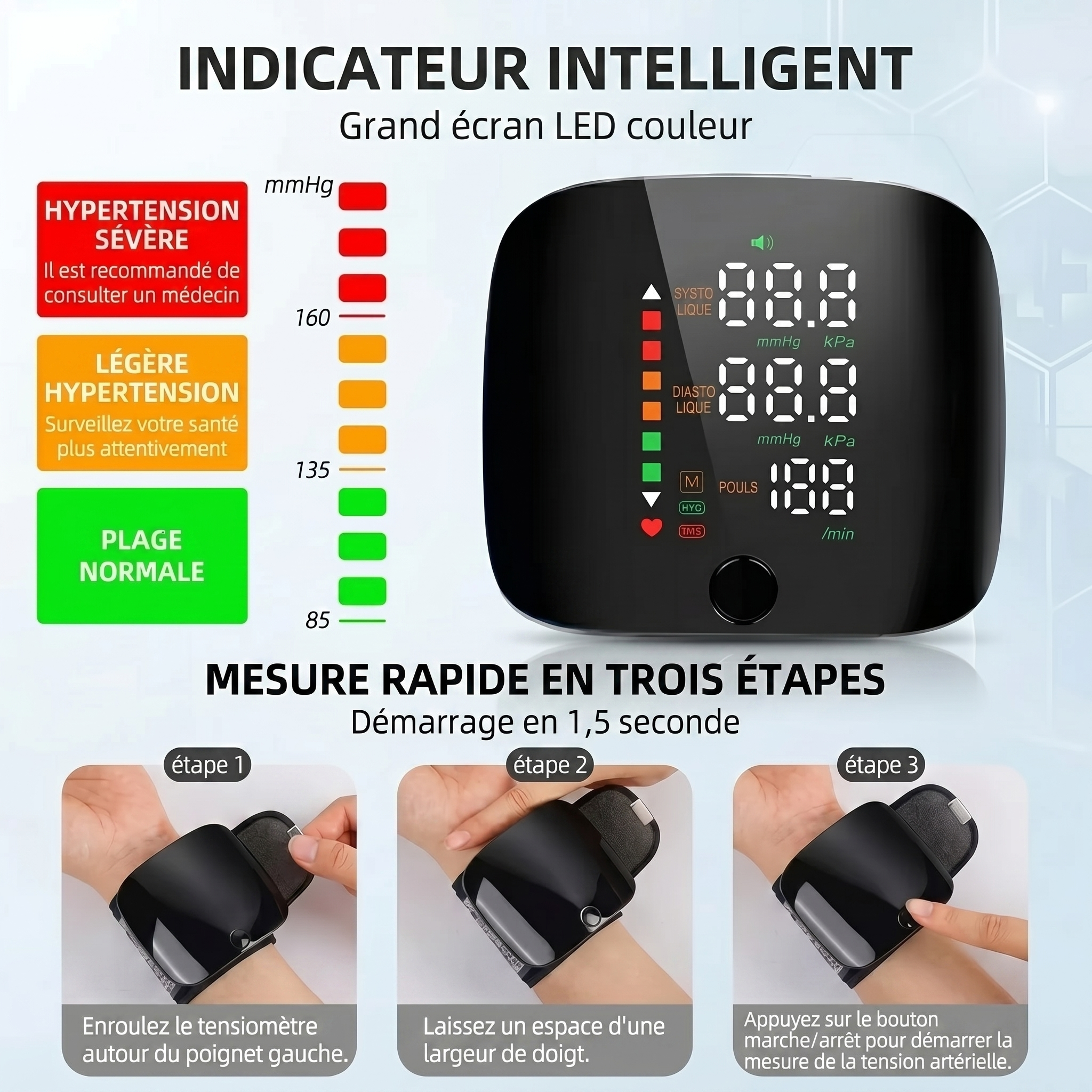 Belviro Moniteur de Pression Artérielle au Poignet