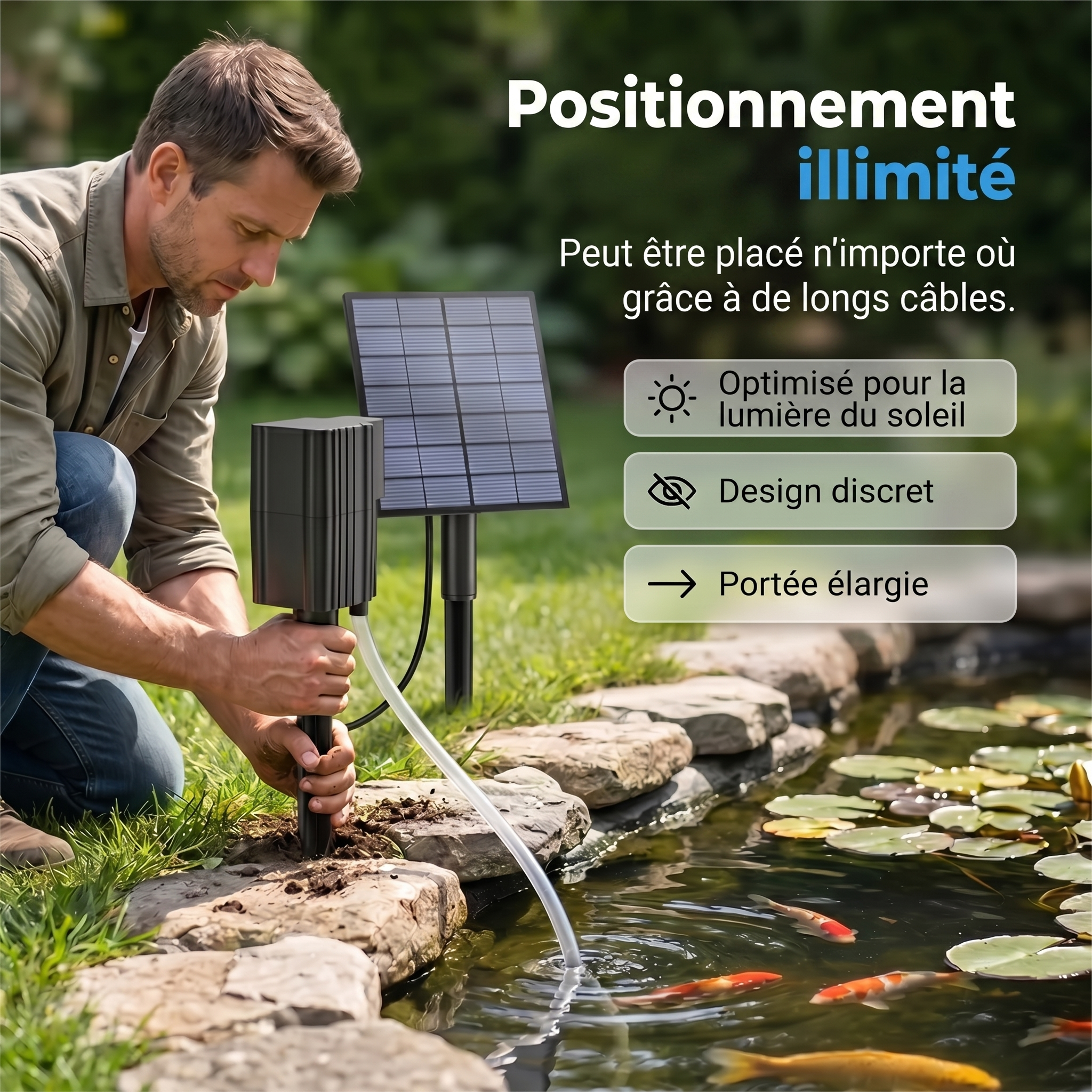Belviro AquaFlow™ Aérateur de bassin solaire