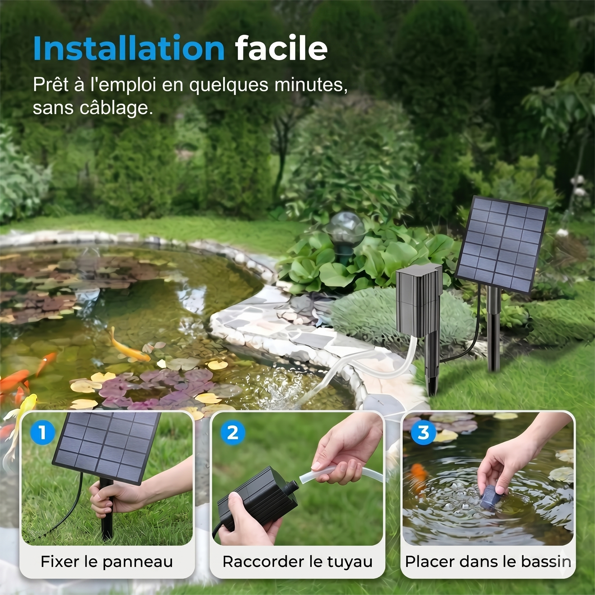 Belviro AquaFlow™ Aérateur de bassin solaire