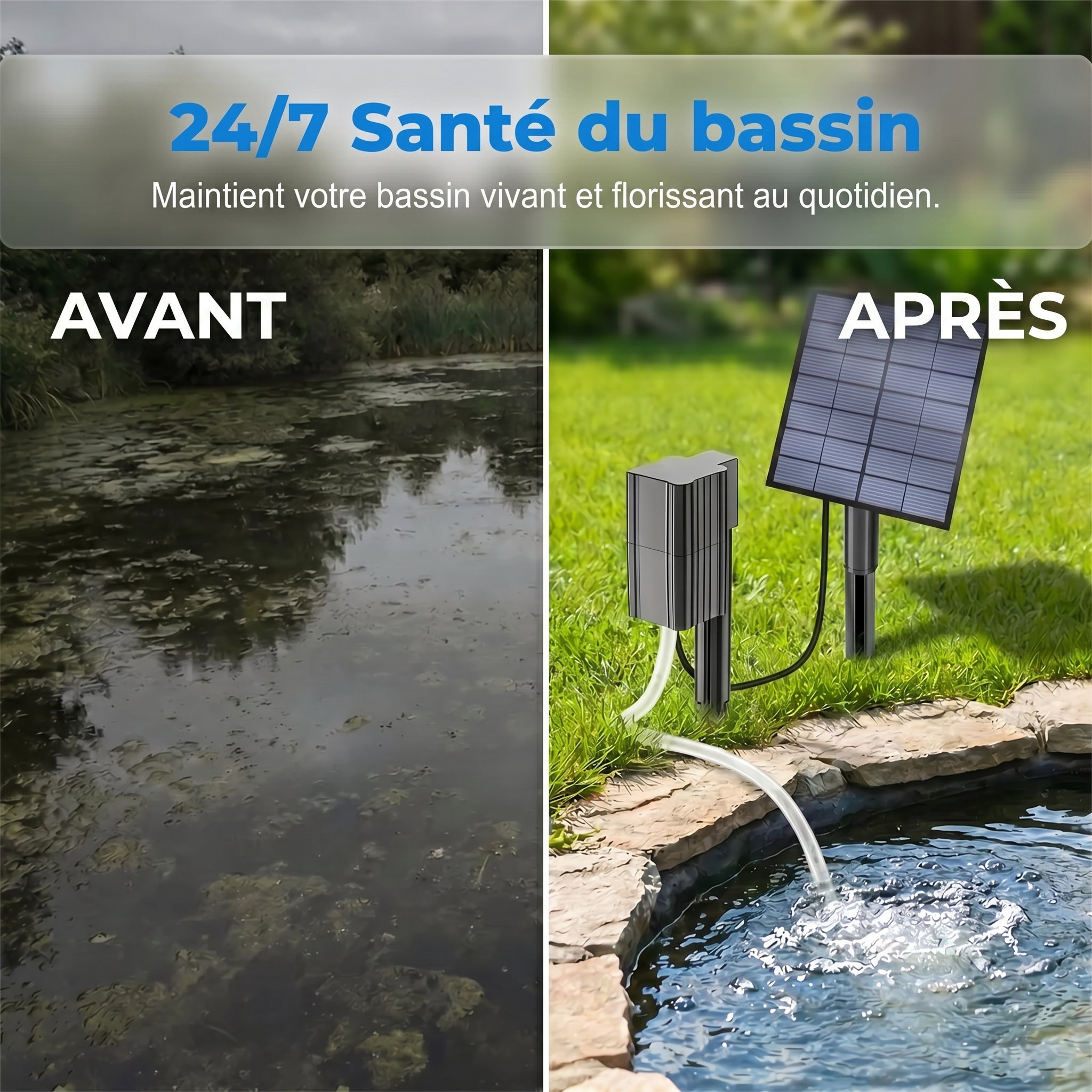 Belviro AquaFlow™ Aérateur de bassin solaire