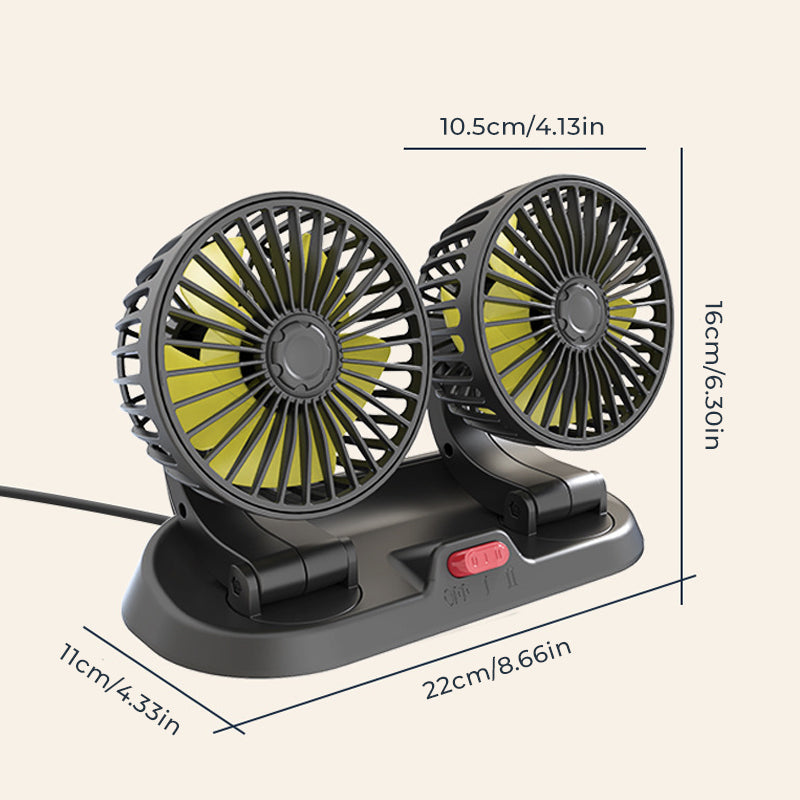 Ventilateur de circulation d'air pour voiture à double tête